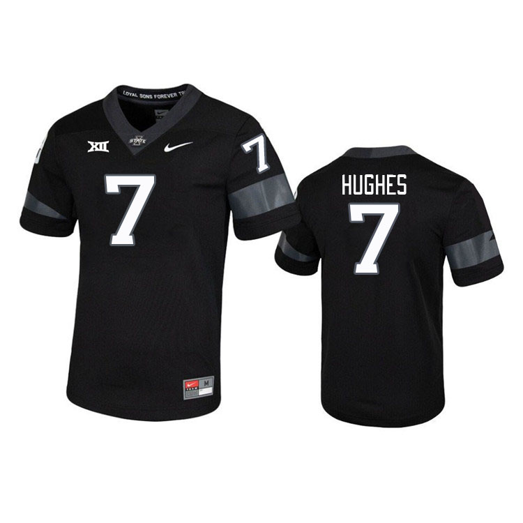 Men #7 Tanner Hughes Iowa State Cyclones College Football Jerseys Stitched Sale-Black - Click Image to Close